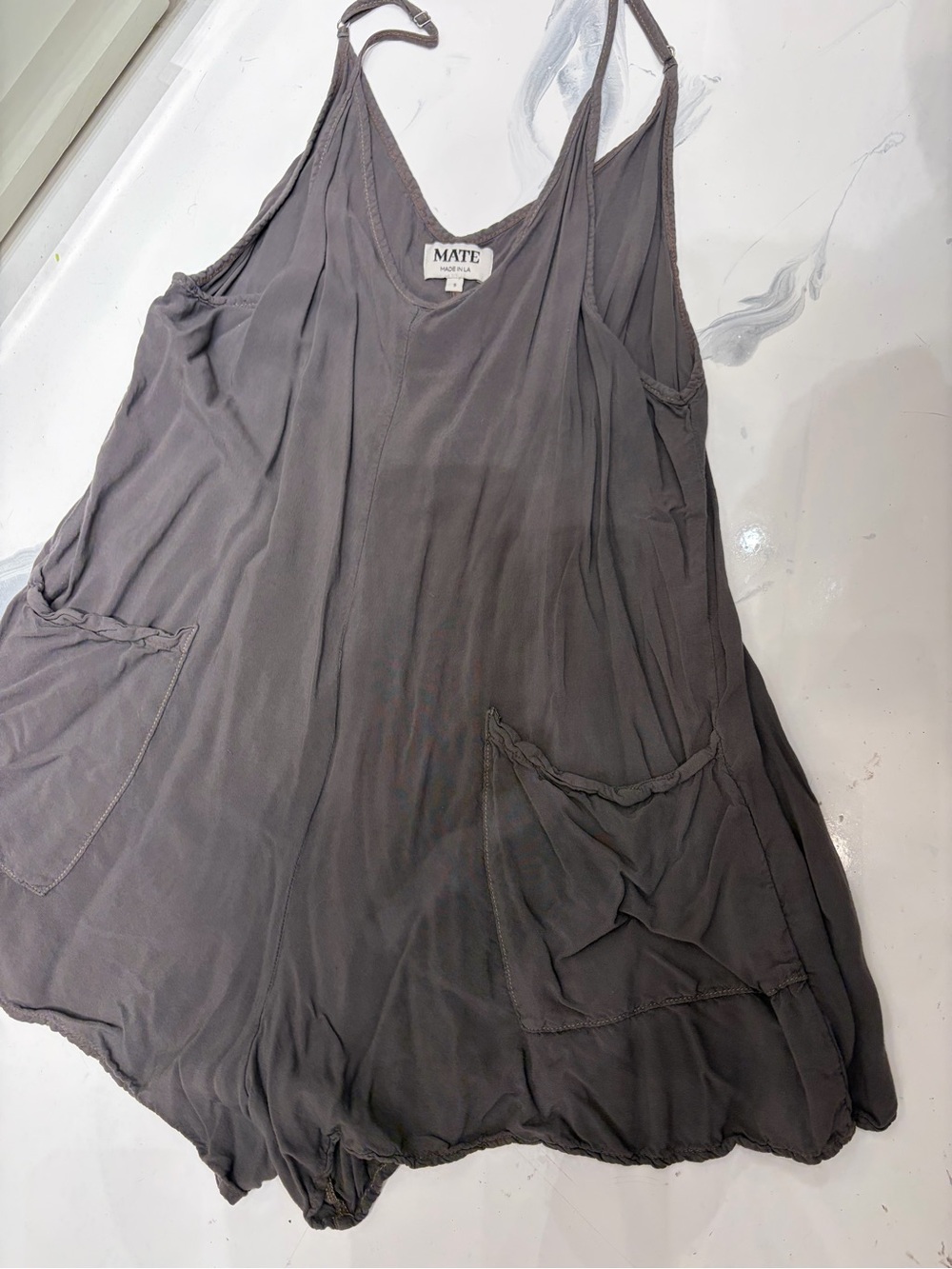 Gray V-Neck Sleeveless short jumpsuit